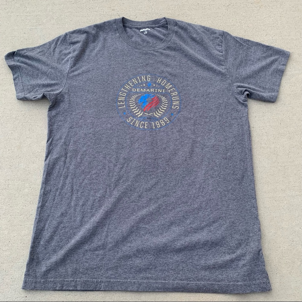 Demarini T Shirt Heather Gray Baseball Large